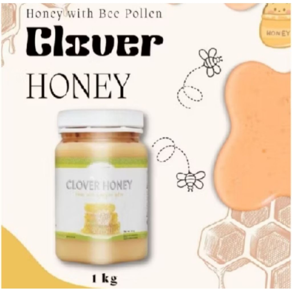 

madu clover honey 1kg exp 2028 free sendok kayu