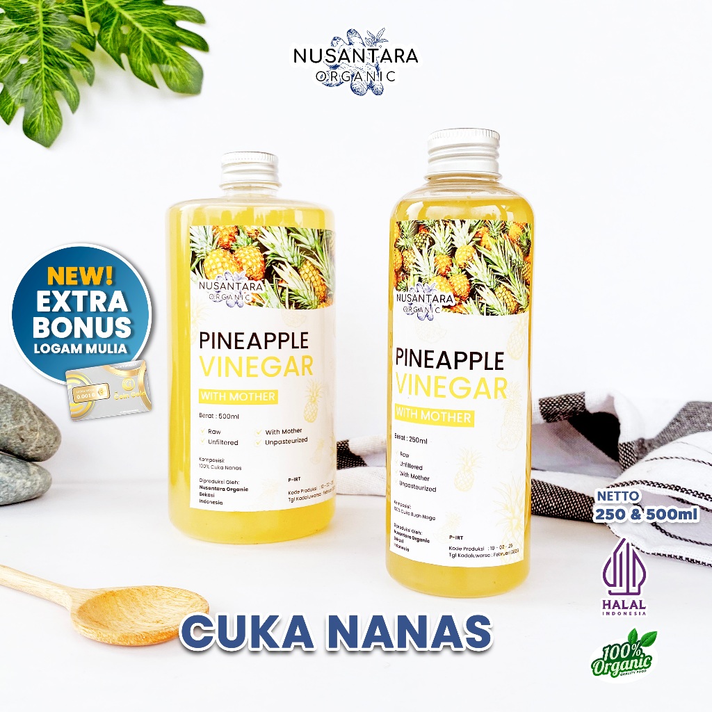 

Nusantara Organic Cuka Nanas Sehat Pineapple Fruit Vinegar Organik With Mother Murni Alami