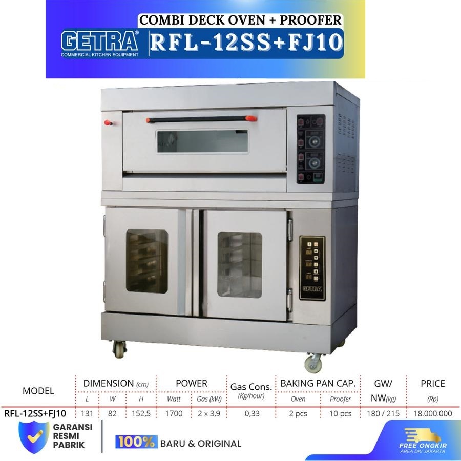 GETRA RFL-12SS+FJ10 COMBI DECK OVEN + PROOFER RFL-12SS+FJ10 / RFL 12SS+FJ10 / RFL12SS+FJ10