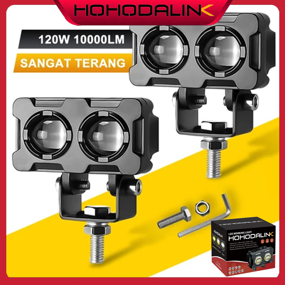 HOHODALINK Lampu Tembak Sorot LED Laser 2 Mata Model Slim Lampu Sorot Led Lampu Tembak SQL 2 Mata Sl