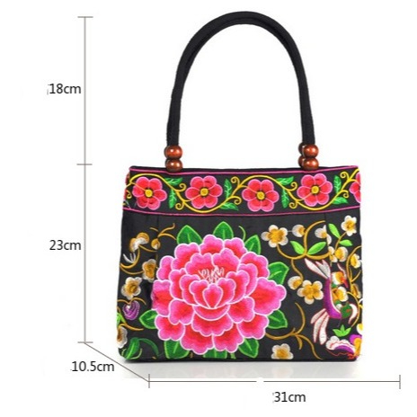 Tas Tote Bag Wanita Motif Bordir Tas Bahu Wanita Motif Sulam