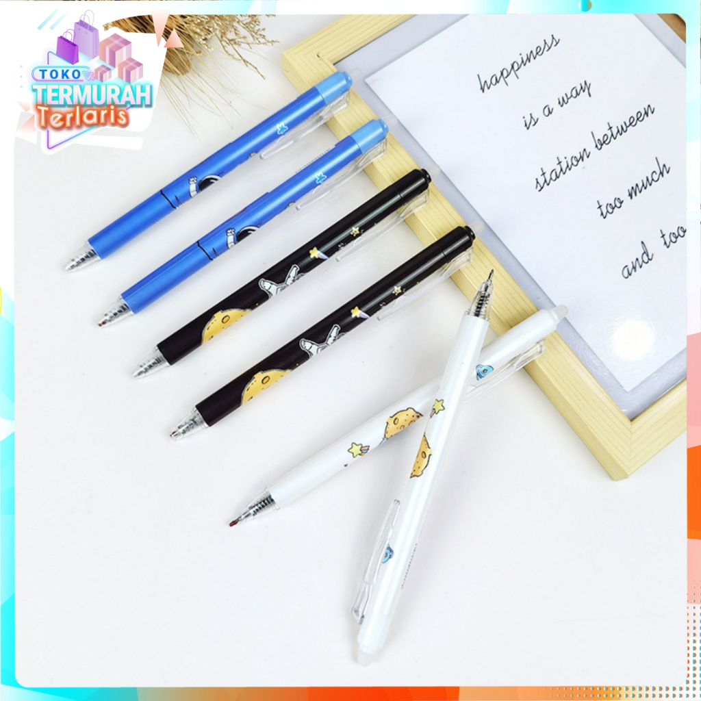 

TTT Pena Gel Karakter Astronot Dapat Dihapus Pulpen Gel Karakter 0.5mm Pena Aesthetic Edition Karakter Kartun Astronot Perlengkapan Sekolah Erasable Gel Pen