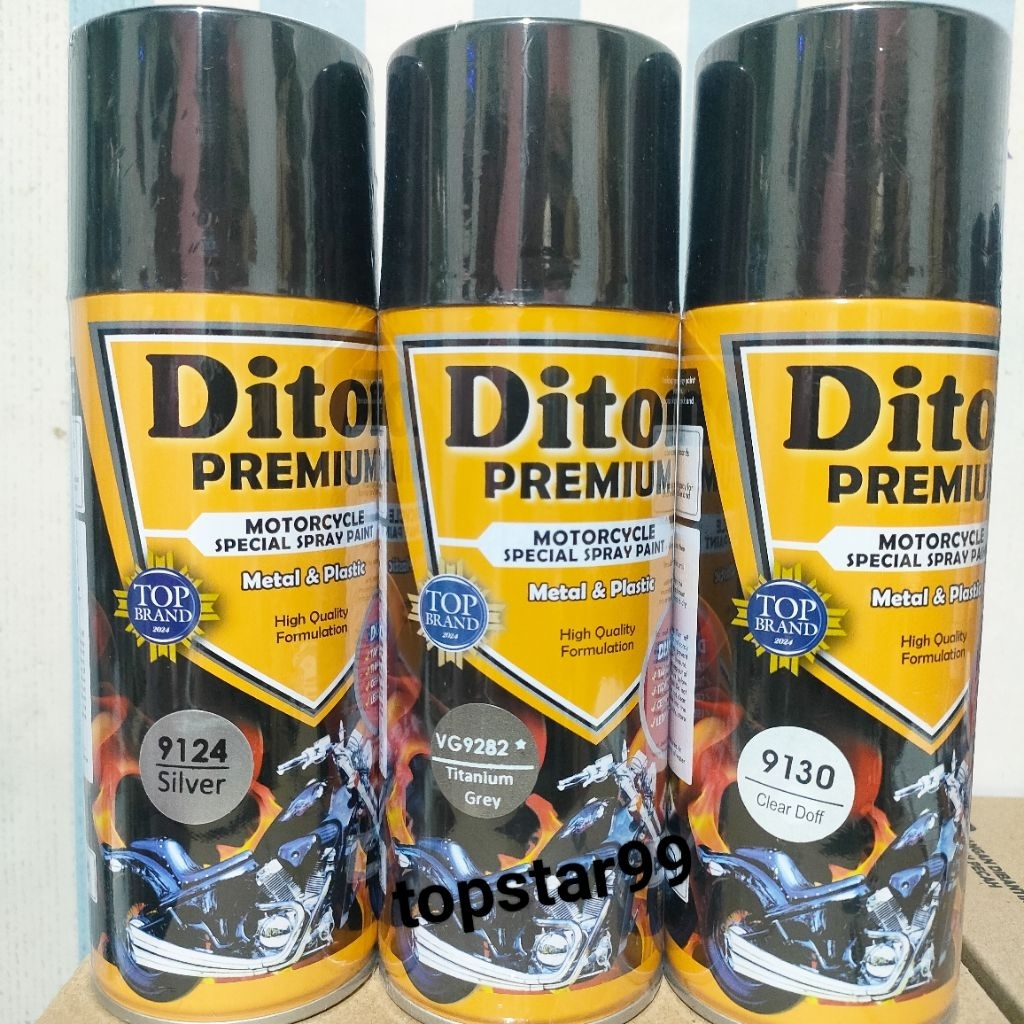 Pilok Pilox Cat Diton Premium Paket 3 kaleng Titanium Grey 9282 Silver 9124 Clear Doff 9130 Dop 400m