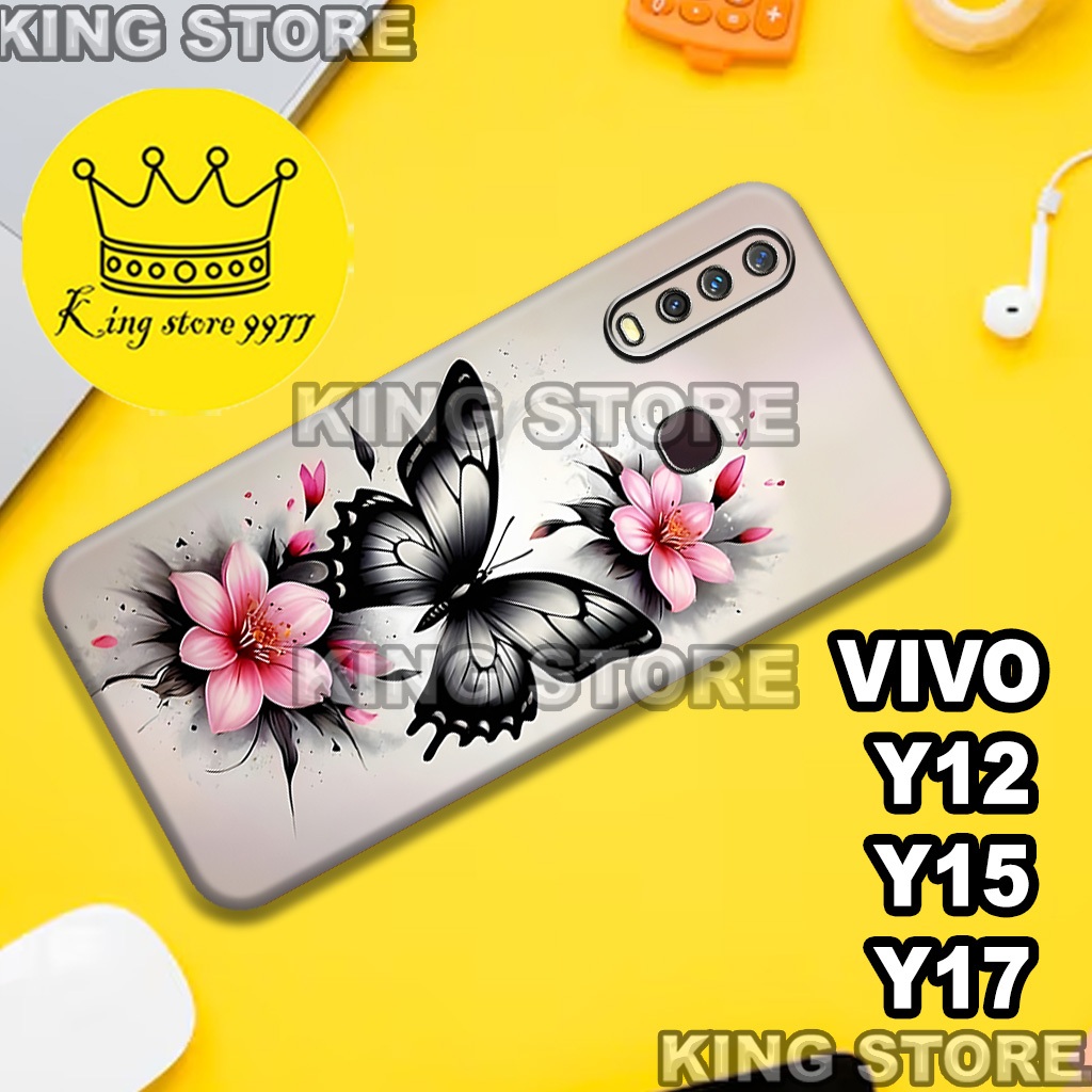 (KS26)  Softcase karet untuk VIVO Y12 - Y15 - Y17 Motif gambar karakter Bunga/casing VIVO Y12 - Y15 