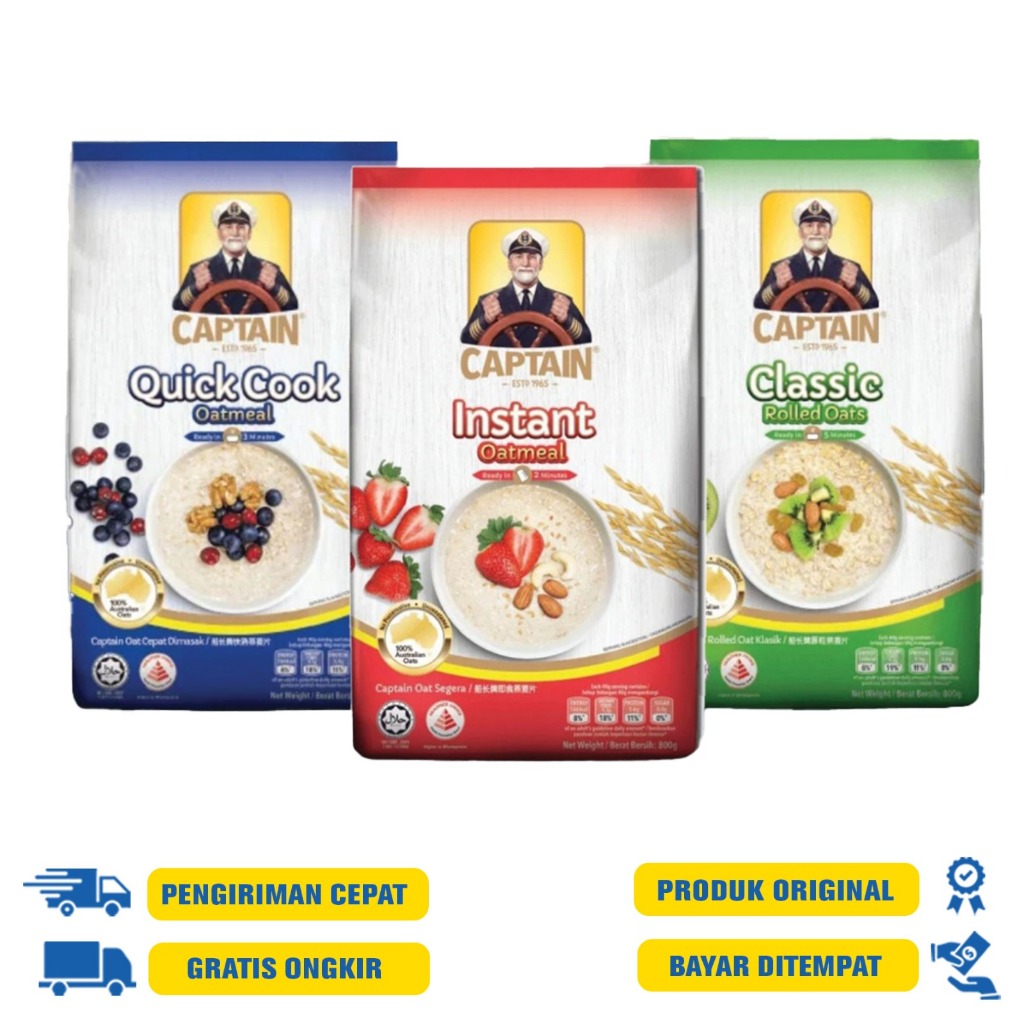 

Captain oats - Rolled oat oatmeal | Quick Cook | Instant Oatmeal 800 G.R