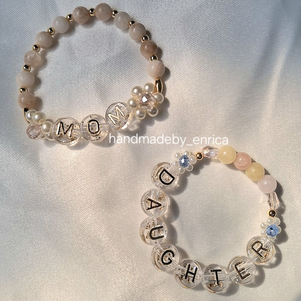 HANDMADEBY_ENRICA Gelang Couple Mama & Anak - Handmade Beaded Bracelet | GELANG MANIK CUSTOM GIFT KA