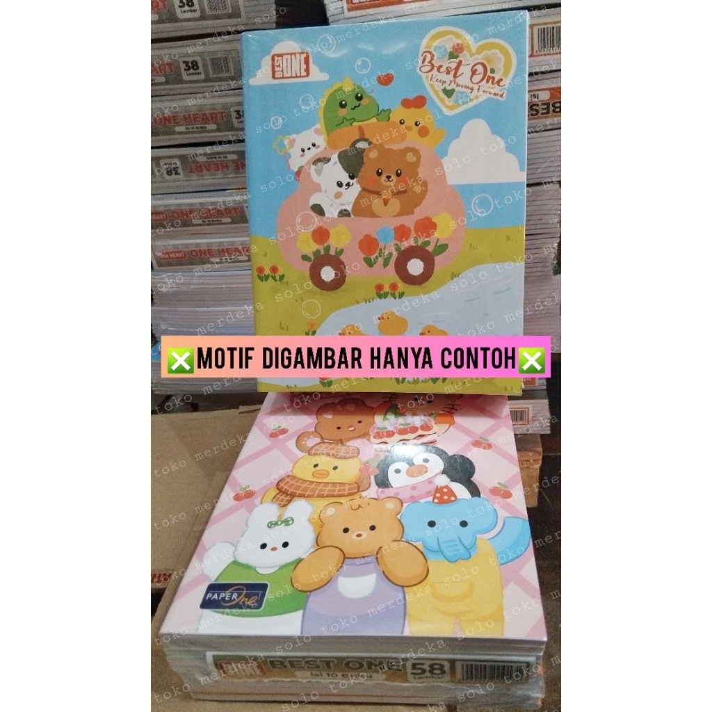 

Buku Tulis BestOne 58 lembar (gambar cover random)