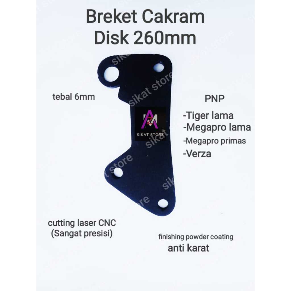 bracket pangkon cakram tiger lama megapro lama primus verza disk 260 mm kaliper standart nisain samu
