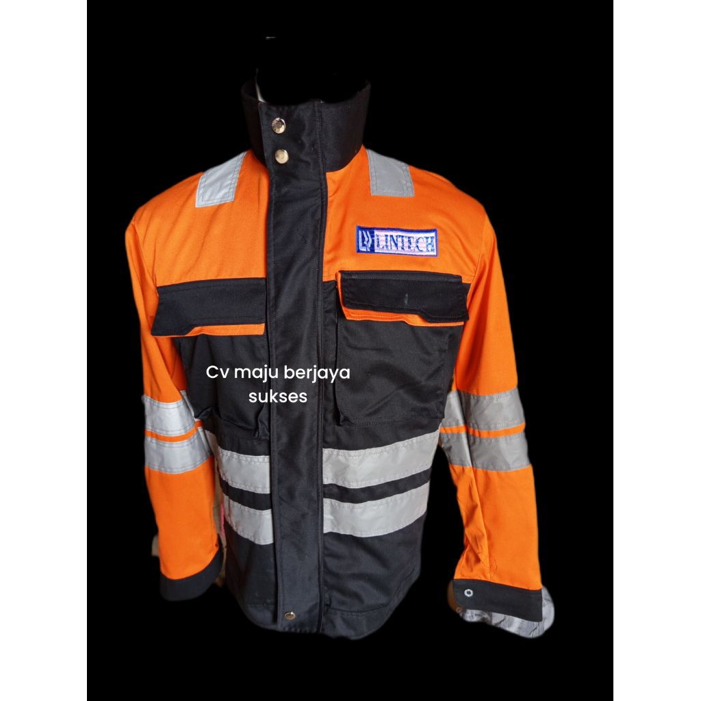 wearpack safety hitam oren