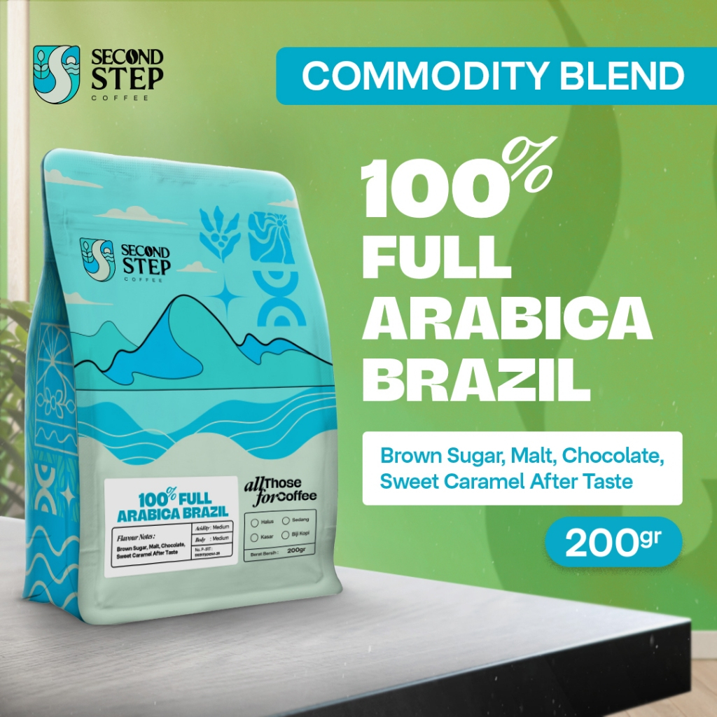

BIJI KOPI ARABICA BRAZIL 200GR Espresso Coffe Based By Second Step Coffee Roastery