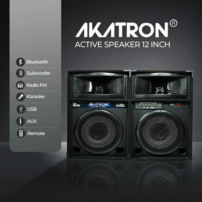 Speaker Aktif Akatron 12” – Suara Empuk, Bass Menggelegar