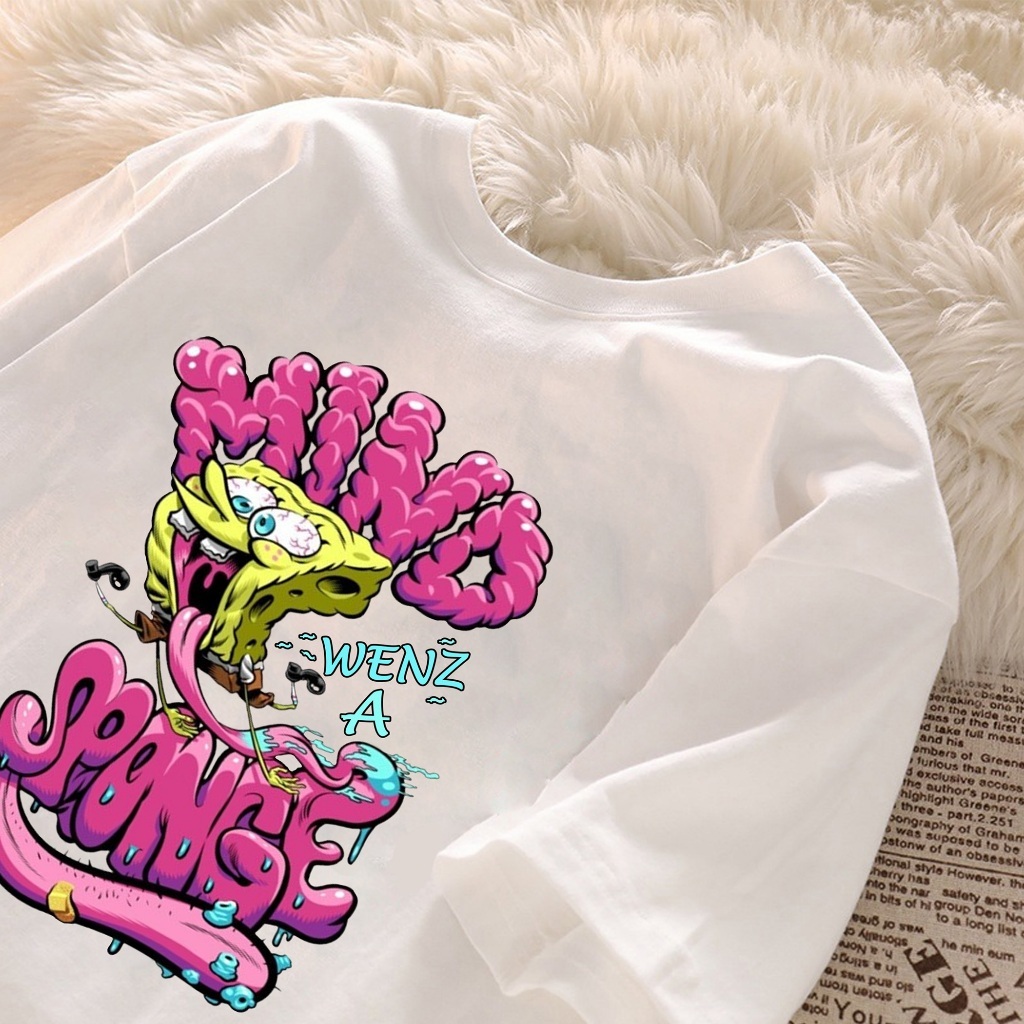 Kaos Unisex Mind Sponge | T-Shirt Oversize Tebal Premium, Streetwear Gothic Retro