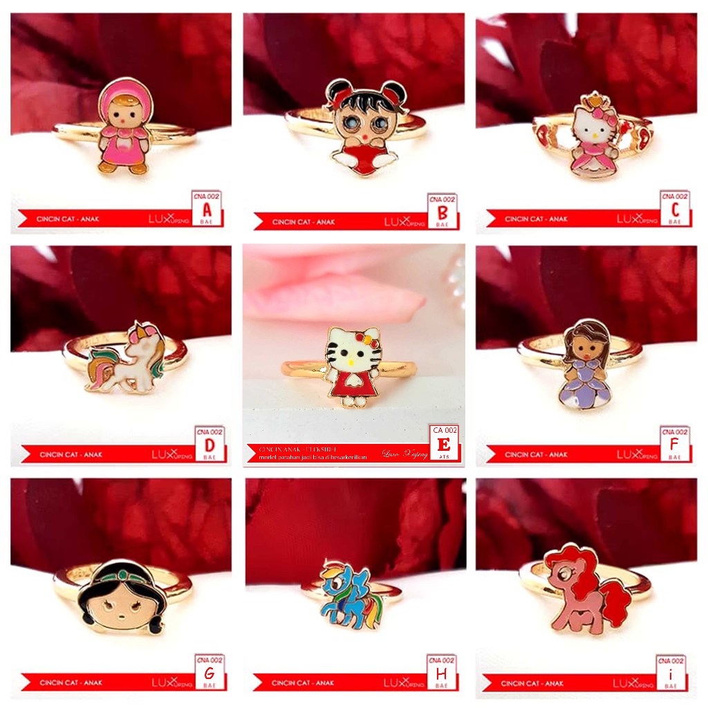 CA 002 Cincin Anak Warna Perhiasan Set Xuping Anak Lapis Emas Meilin Luxx Xuping