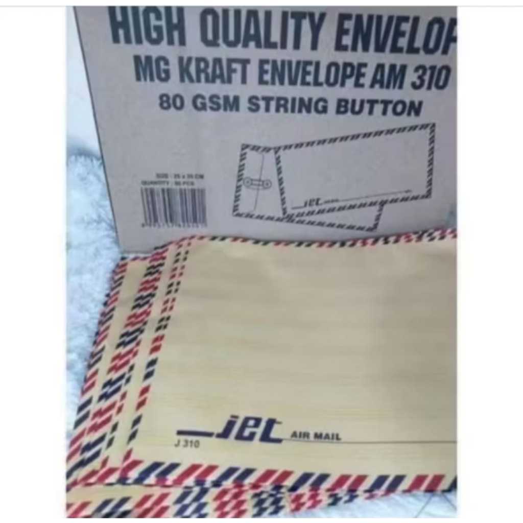 

AMPLOP COKLAT AMPLOP TALI KIKY AMPLOP AIRMAIL 310 TERMURAH GROSIR 1 PAK (50PCS)