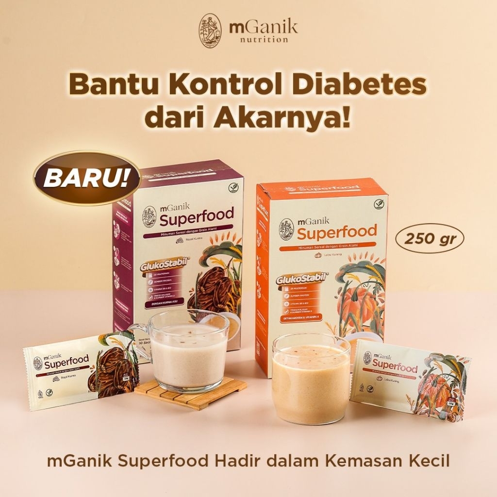 

MGANIK SUPERFOOD 10 SACHET Superfood Multigrain Nutrisi Diabetes