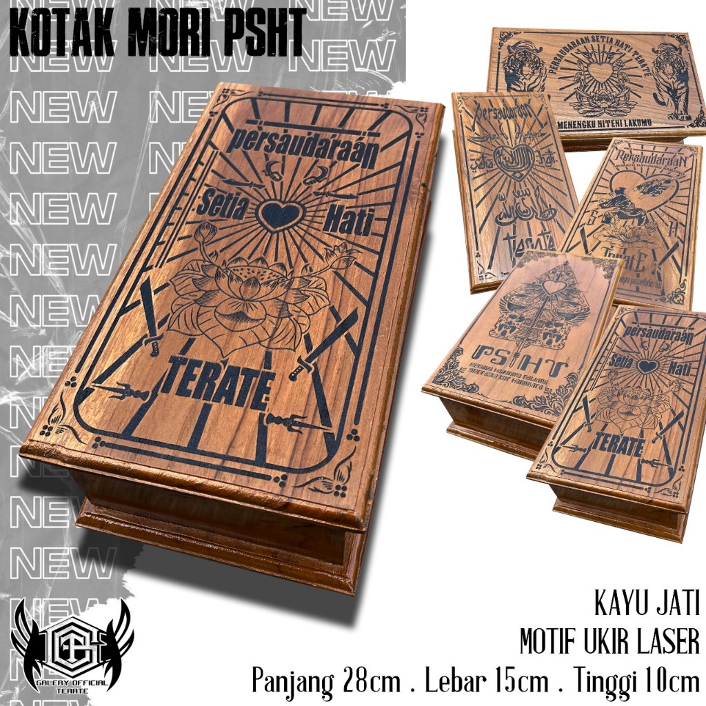 KOTAK MORI PSHT UKIR // KOTAK MORI PSHT KAYU // KOTAK MORI PSHT MOTIF // KOTAK MORI BAHAN KAYU JATI