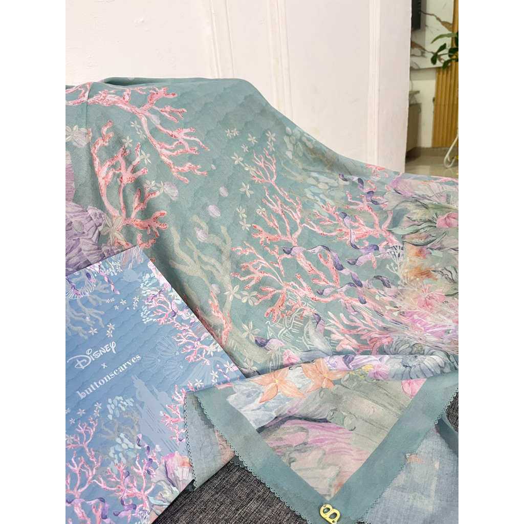 rare Buttonscarves Hijab The Little Mermaid (Teal) harga 350K
