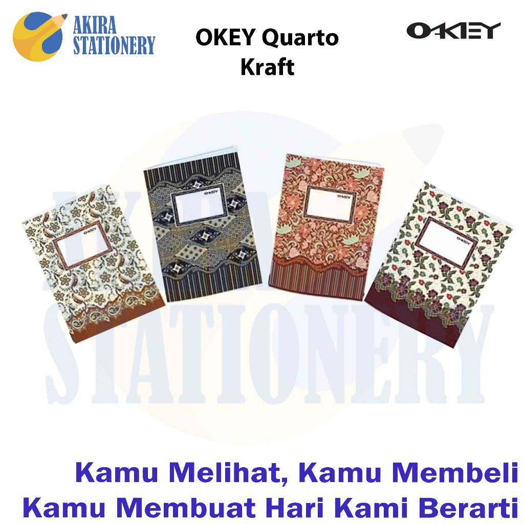 

Ay00! Buku Tulis OKEY Quarto isi 38 Motif Kraft / Batik Okey by KIKY ukuran A5 Kecil - Kwarto isi 10