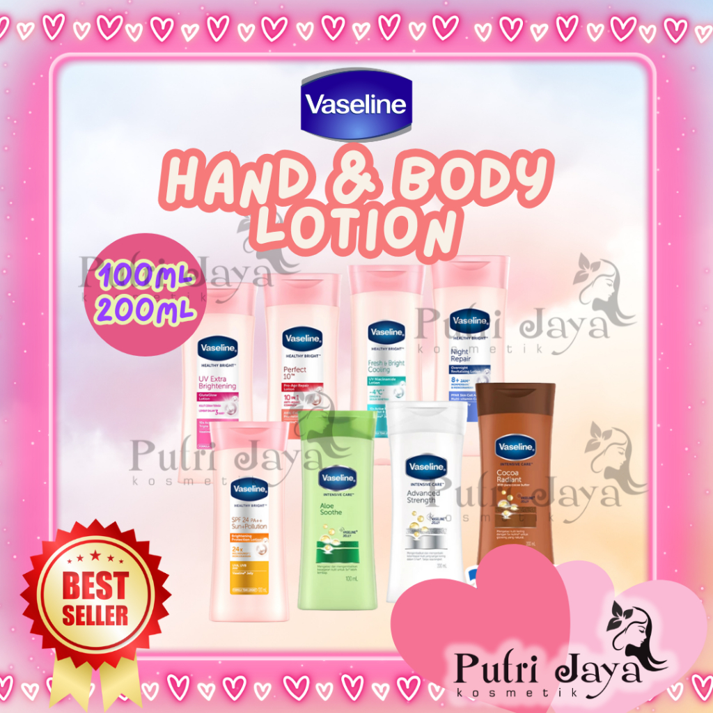 [100ML / 200ML] VASELINE Hand & Body Lotion | UNLVR