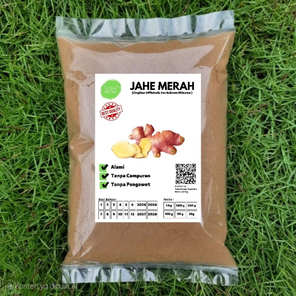 

Jahe Merah Bubuk 1 Kg Serbuk Jahe Merah Murni Organik Alami
