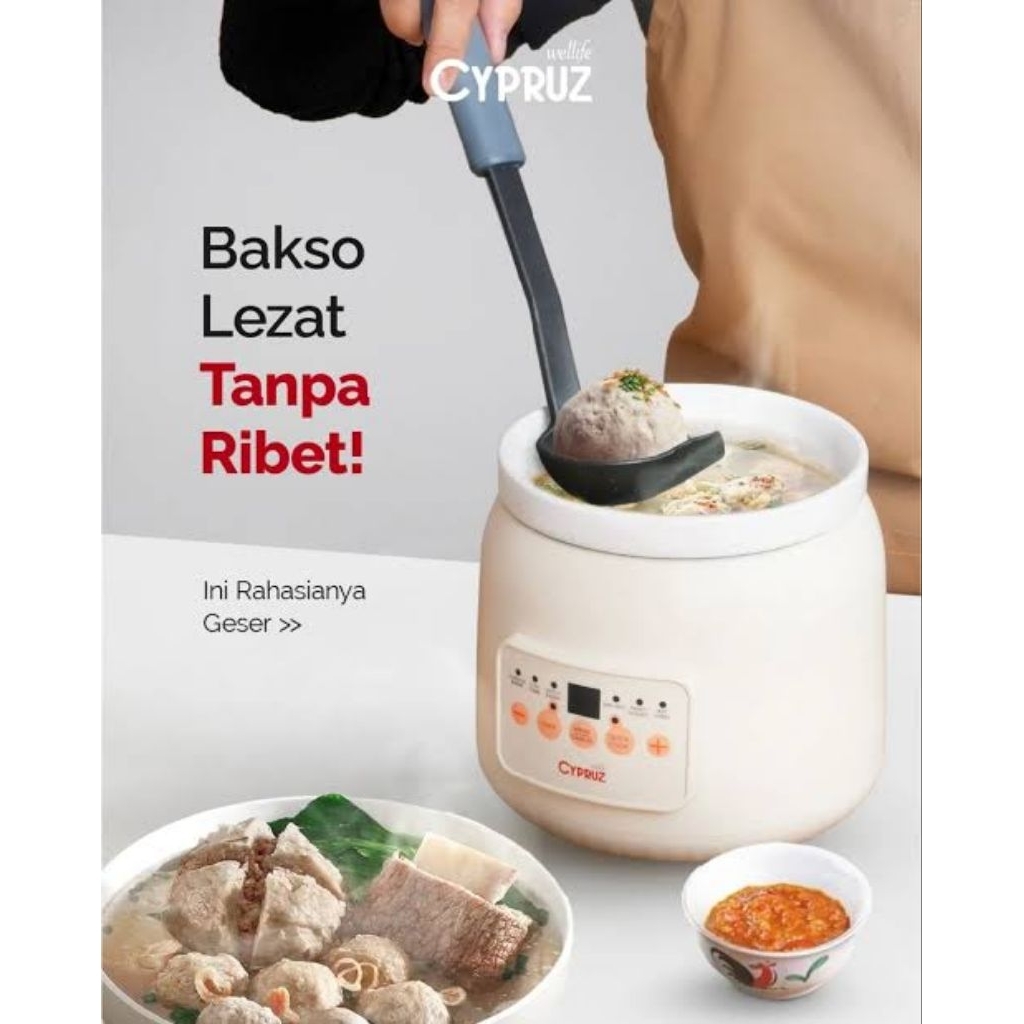 CYPRUS PORCELAIN MULTIFUNGSI SLOW COOKER SC 0100 TERBARU DIGITEL MANTAP MURAH