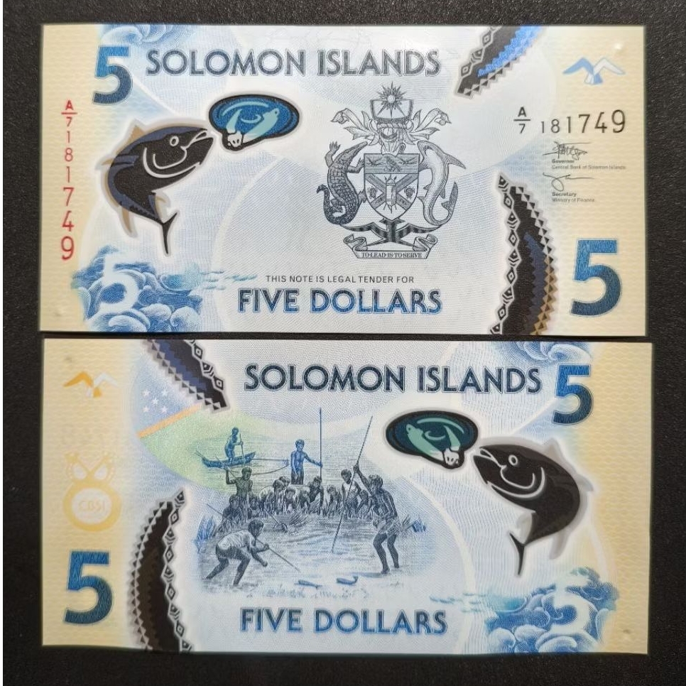 Koleksi Uang Polymer Solomon Islands 5 Dollars