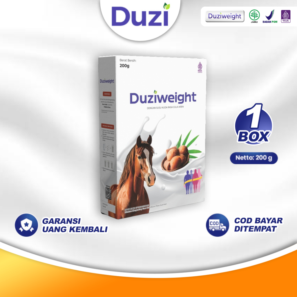 

Duzi Weight - Susu Kuda Penambah Berat Badan 200gr Nutrisi Tubuh Alami