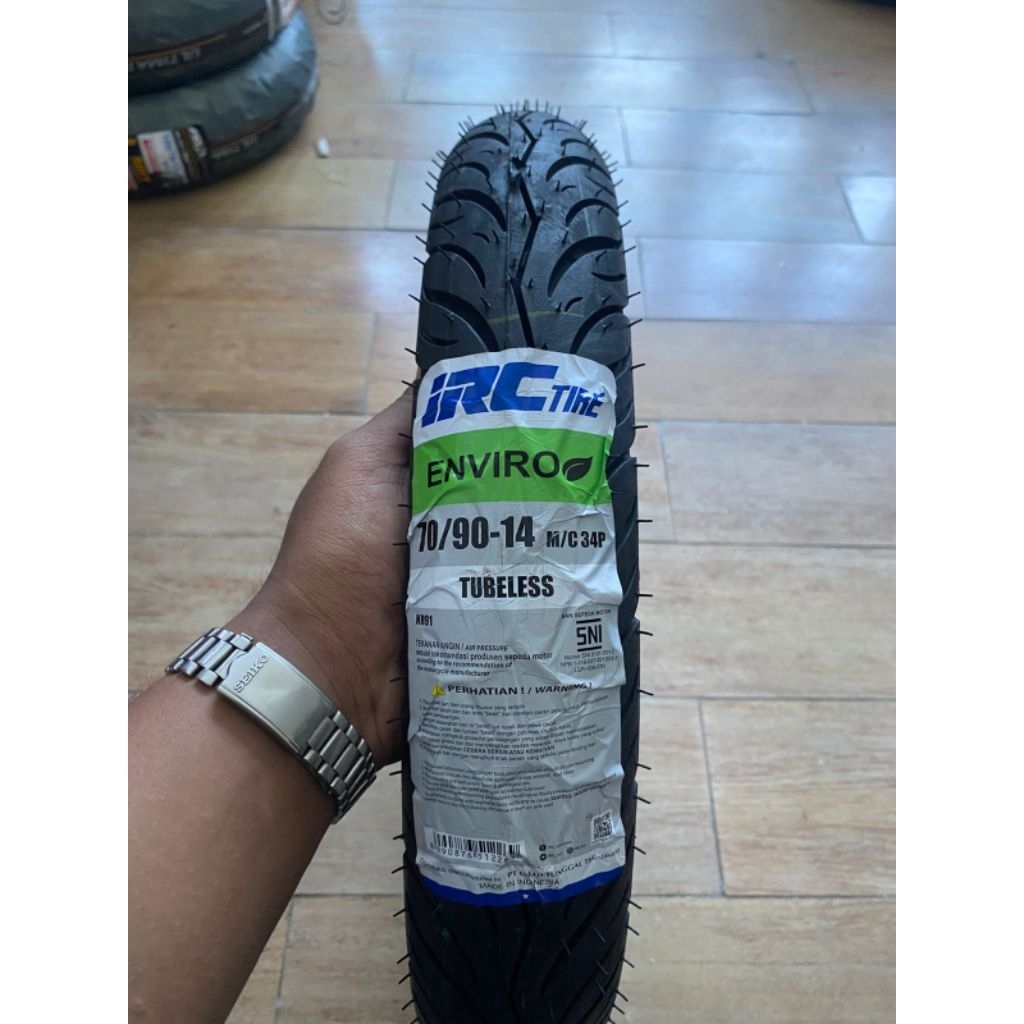 BAN IRC ENVIRO 70/90-14 BAN TUBLESS BERKUALITAS