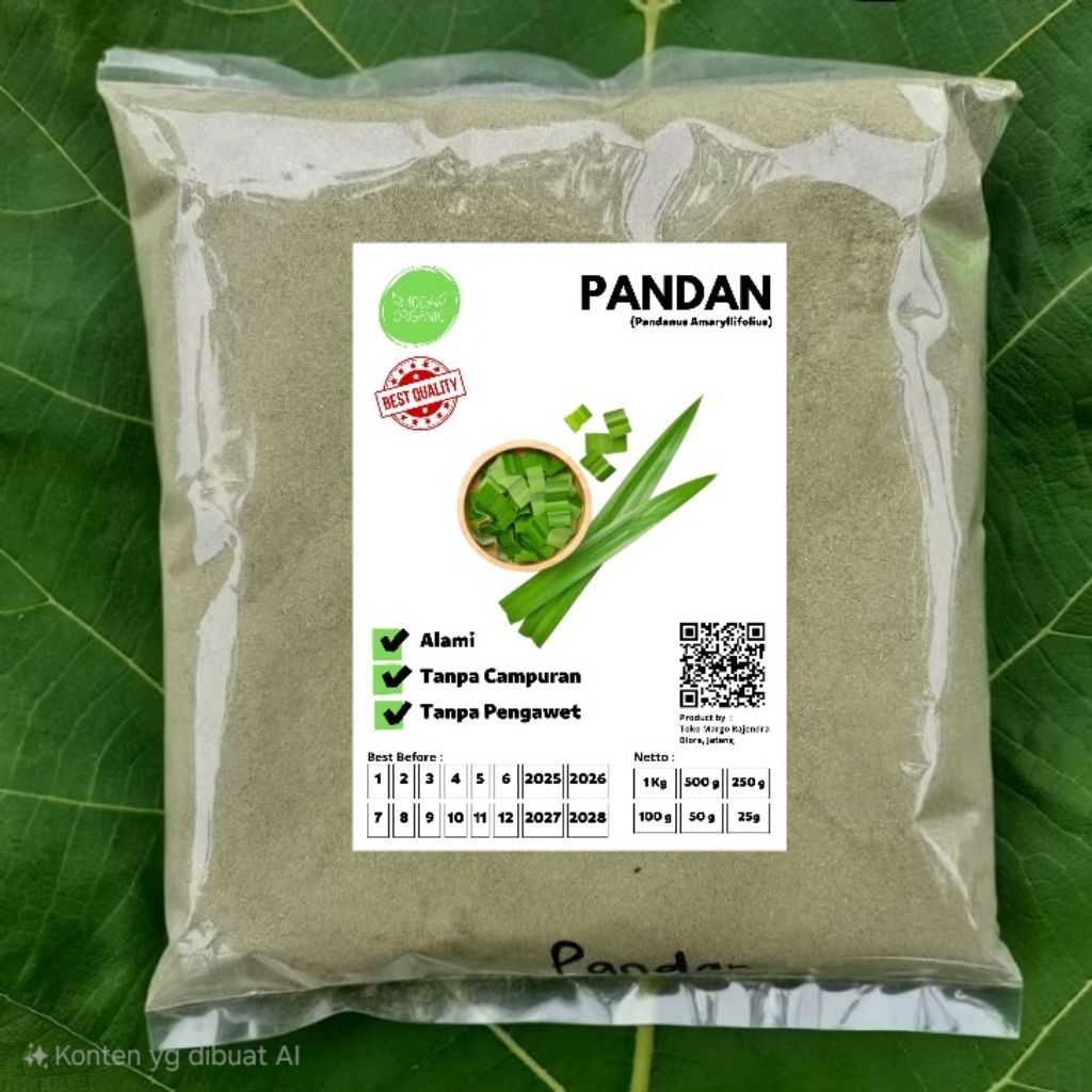 

Serbuk Bubuk Daun Pandan 250 Gram