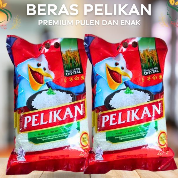 

beras pelikan 5kg beras premium pulen & enak