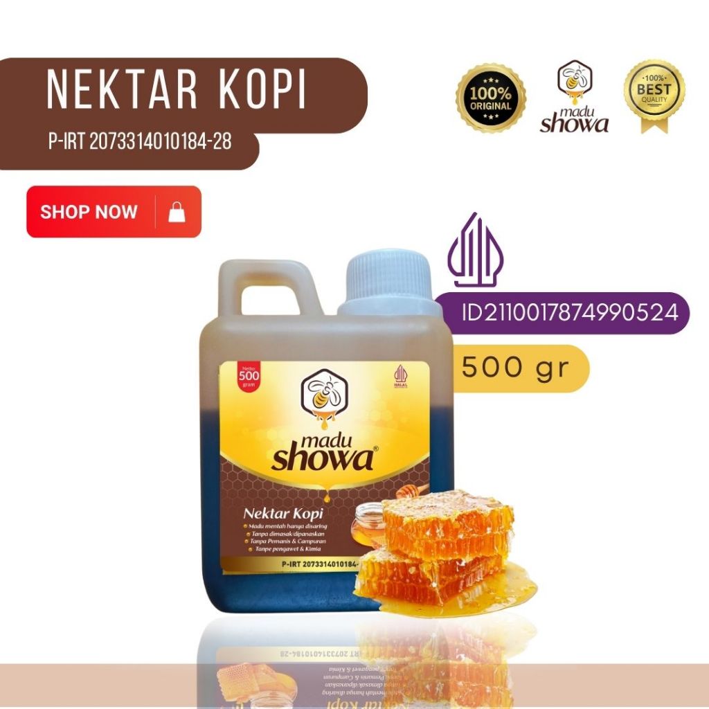 

Madu Showa - Madu Murni Nektar Bunga Kopi 0.5 Kg - Asli 100 % Dinkes dan Halal