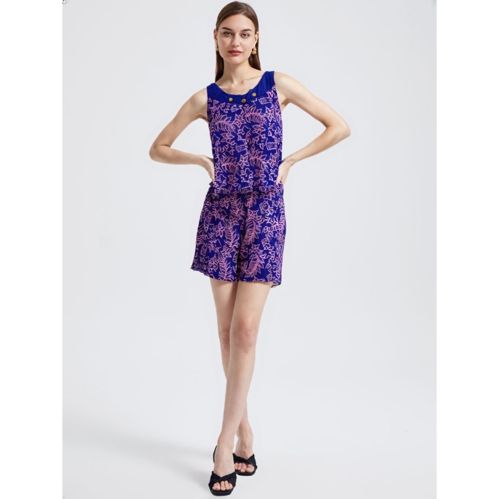 Setelan Babydoll Singlet Yukensi Batik Celana Pendek Premium