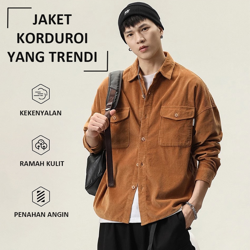 jacket corduroy corduroy korean style kain lembut jaket pria korean style jacket vintage pria jaket 