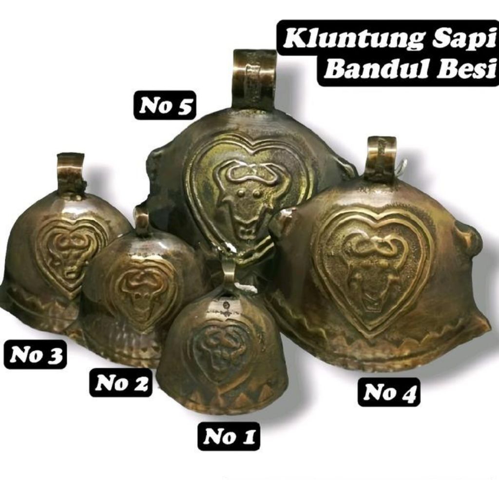 Kluntung Gentho Sapi Bel Pintu Pagar Lonceng Rumah Klontongan Sapi Bandul Besi Gold Antik Bell