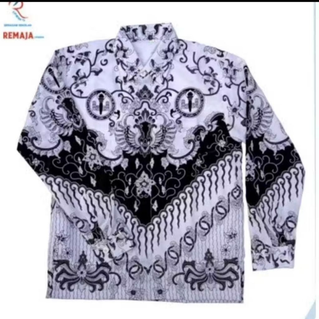 Batik PGRI Wanita Terbaru Lapisan Puring Bahan Semi Sutra bsy Lembut Baju Atasan PGRI halus Dewasa m