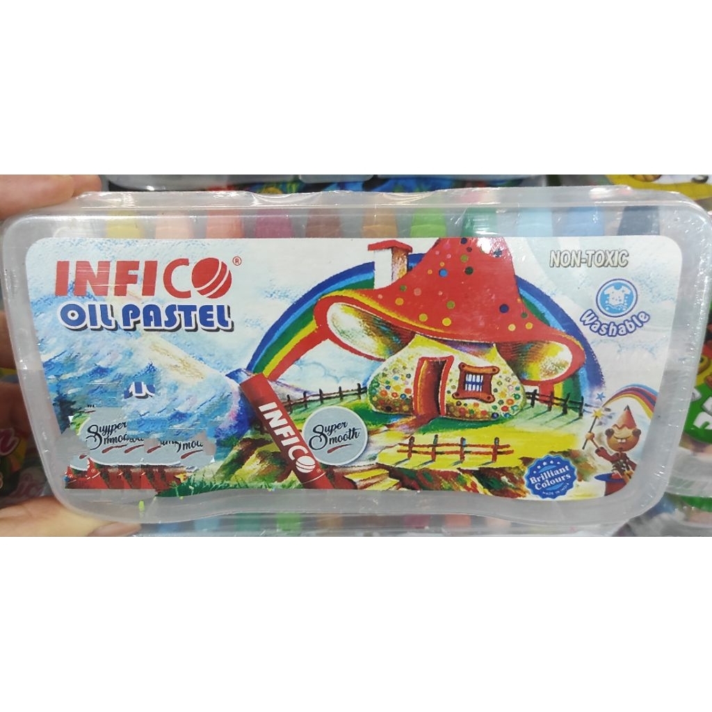 

Infico Oil pastel krayon crayon pensil warna mini 12 warna