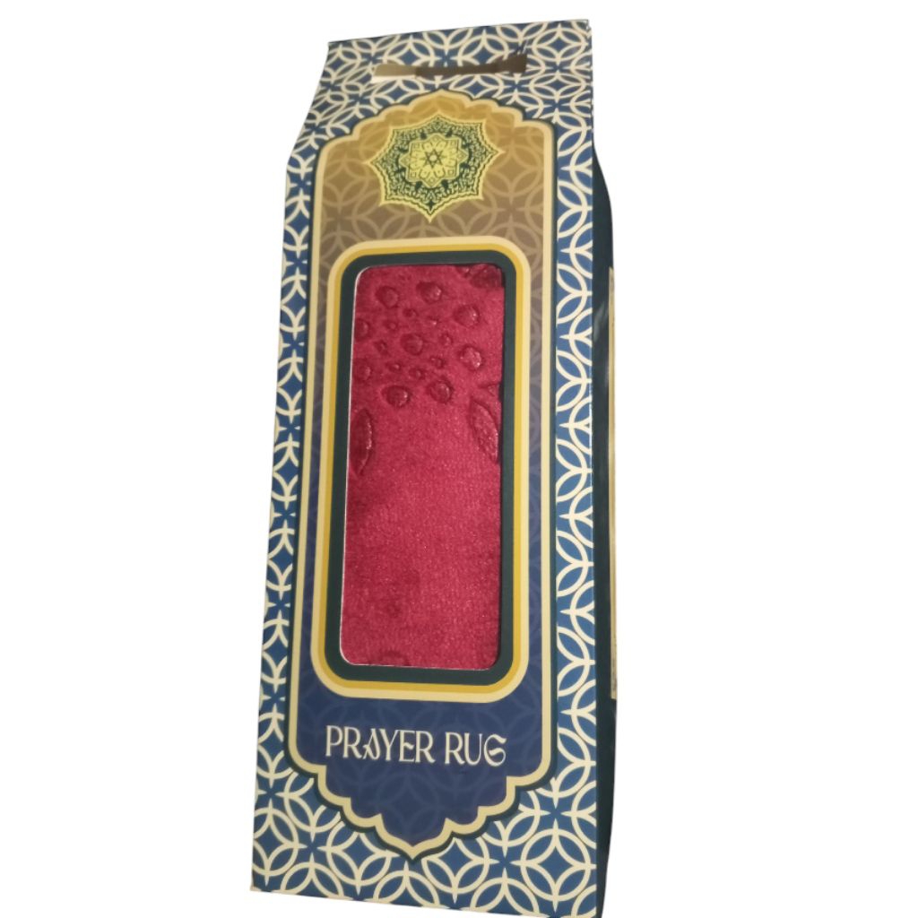 Sajadah Turki Kubah Polos Embos Premium ukuran kecil cocok untuk traveling, Prayer Rug