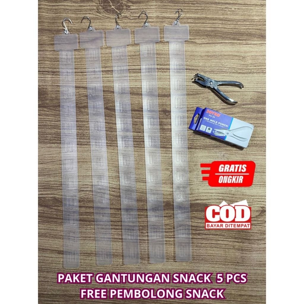 PROMO 5 PCS GANTUNGAN SNACK FREE PEMBOLONG SNACK GANTUNGAN SNACK WARUNG CANTOLAN SNACK GANTUNG STRIP