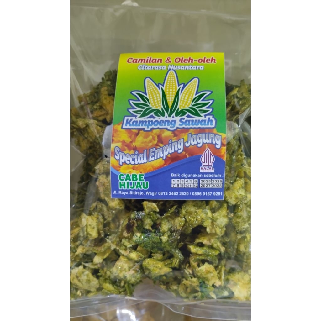 

emping jagung rasa cabe ijo 250 gram 12.500