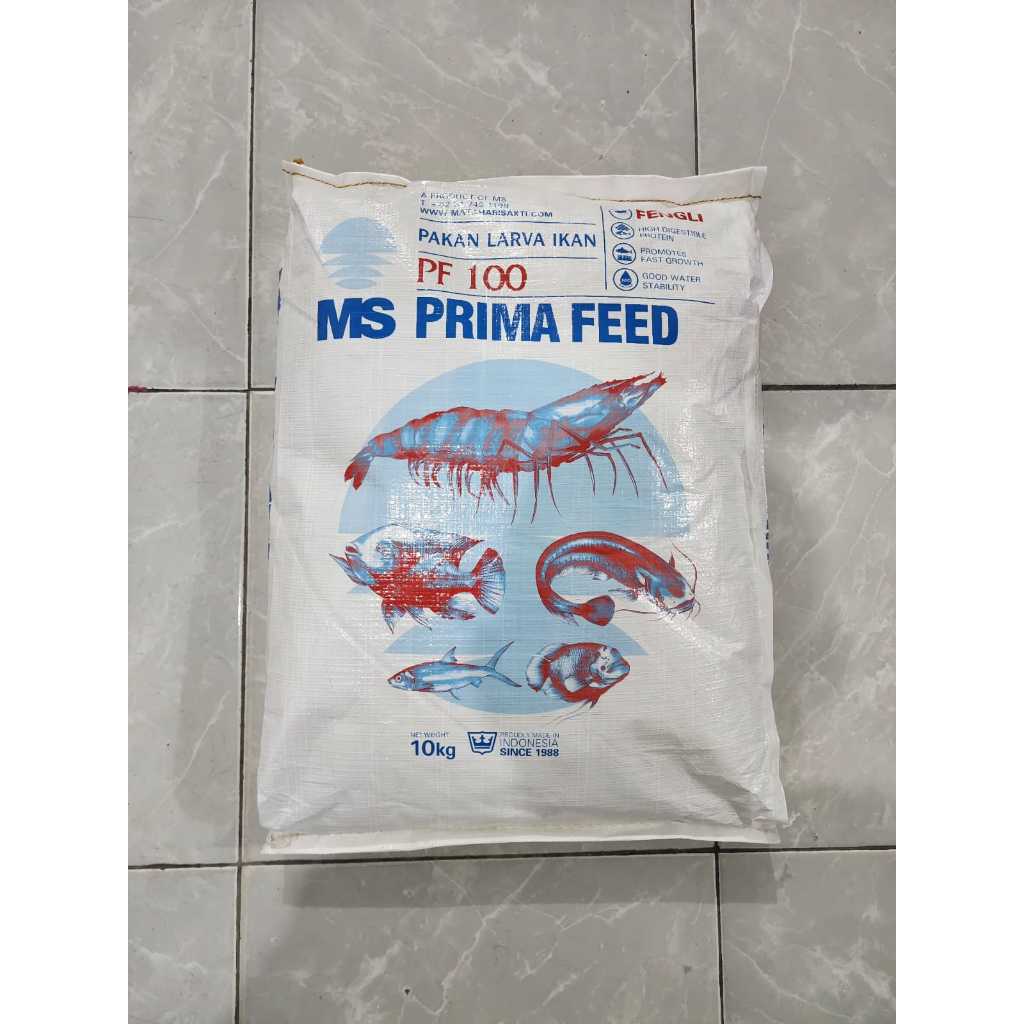 Prima Feed PF100 1kg, 500gr, 100gr Pakan Benih Pelet Bibit Benih Ikan Koi Lele Gurami Patin