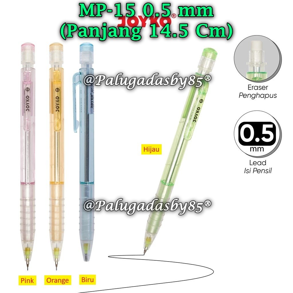 

(1 Pak/12) GROSIR Pensil Mekanik JOYKO MP-15 0.5 mm / Mechanical Pencil Joyko MP-15 0.5 mm (Pak/12)