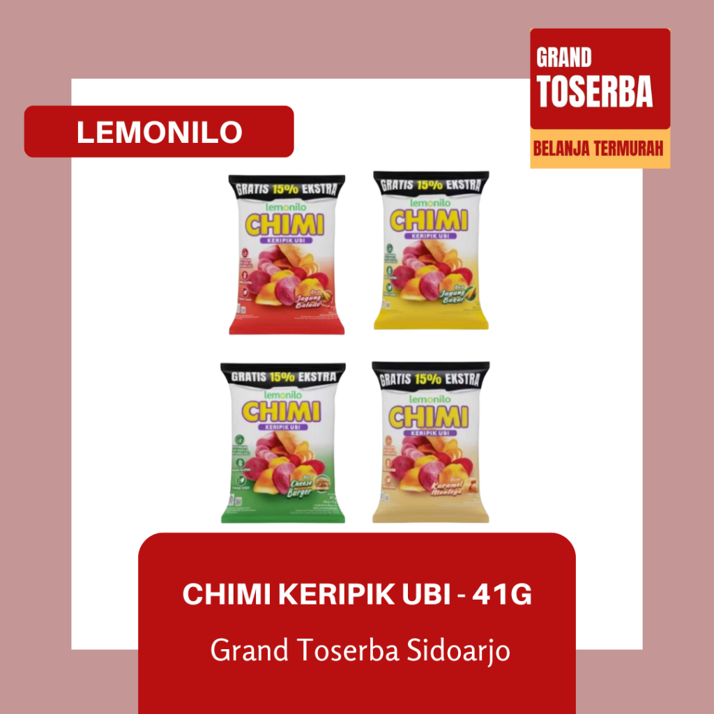 

LEMONILO CHIMI 41g / KERIPIK UBI DAN UBI UNGU / SNACK CAMILAN RINGAN