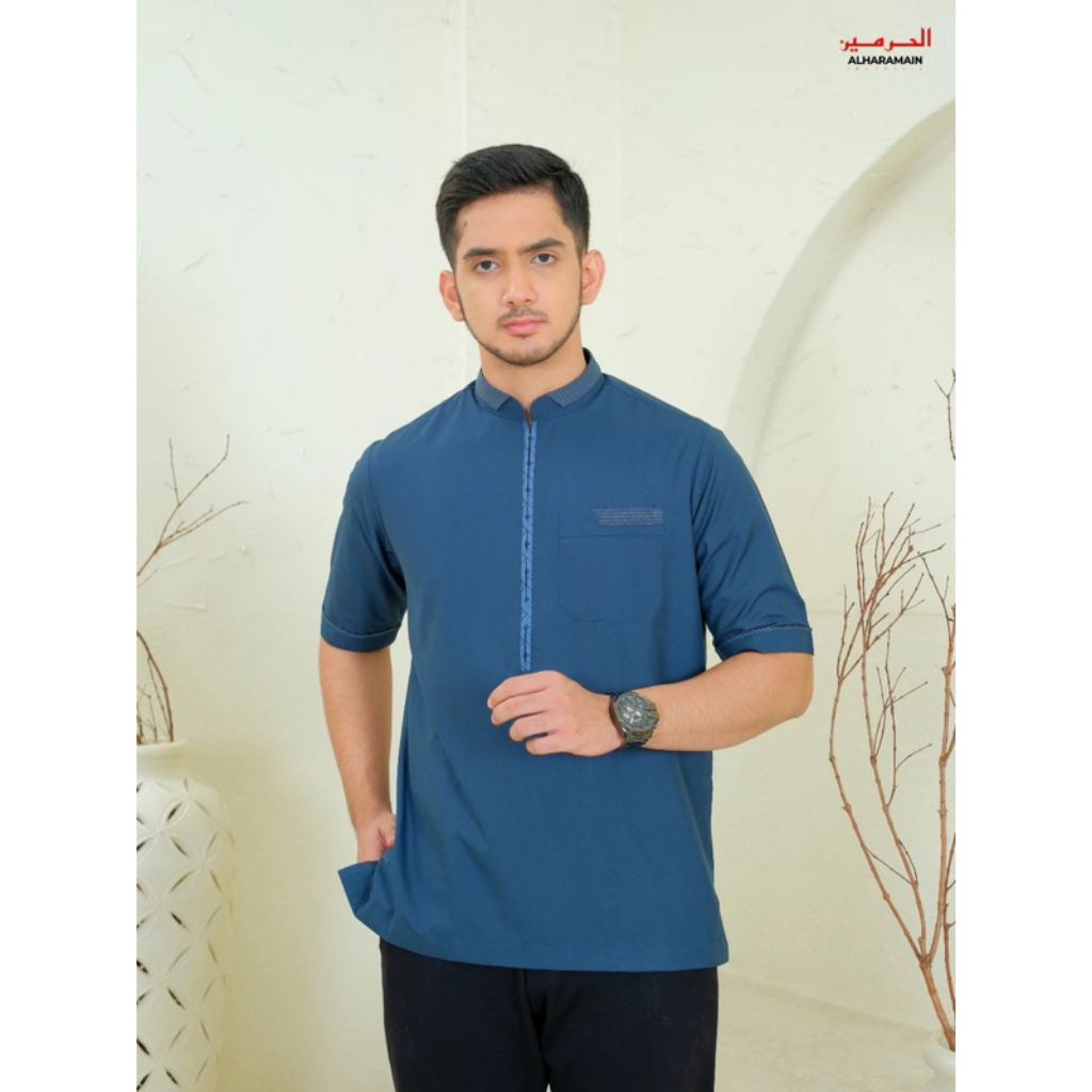 Baju Koko Al Haramain Original Lengan Pendek Premium Kombinasi Dingin TP45