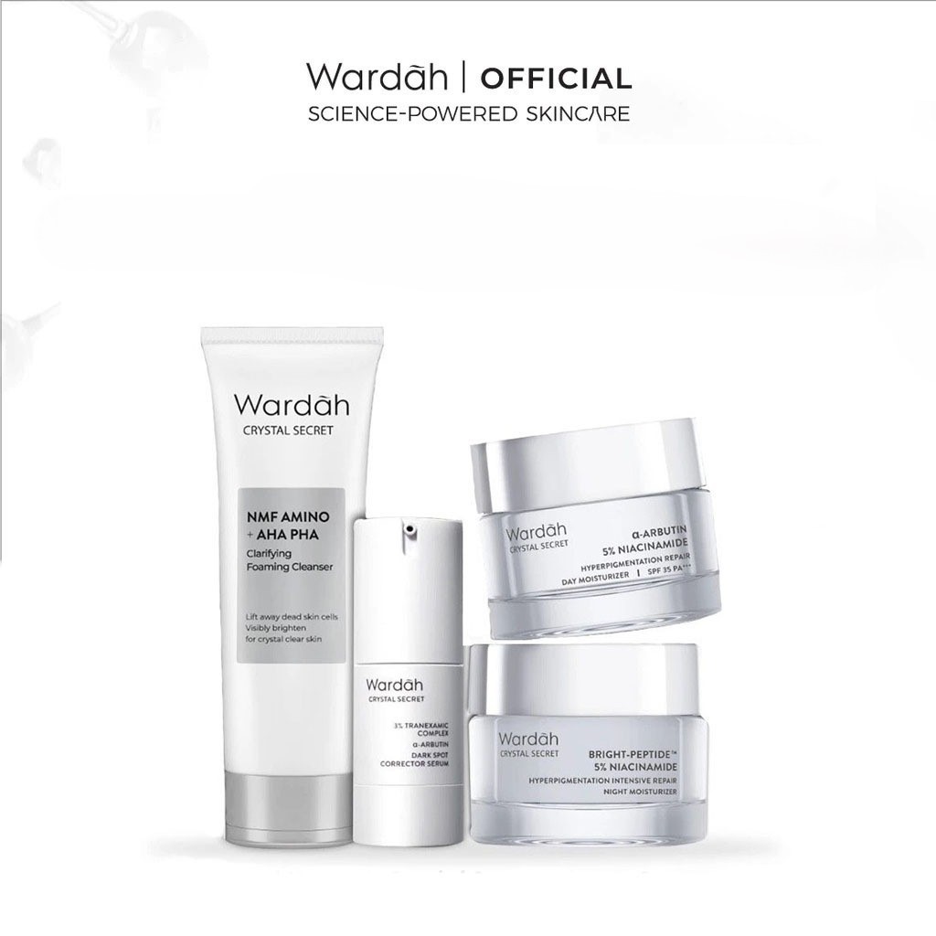 GC Kosmetik Wardah White Secret CRYSTAL SECRET Cleanser | Day | Night cream | Sabun muka