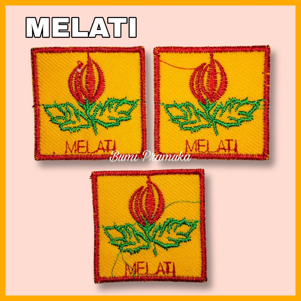 Tanda regu pramuka putri bordir bunga melati Bet bordir tanda regu melati