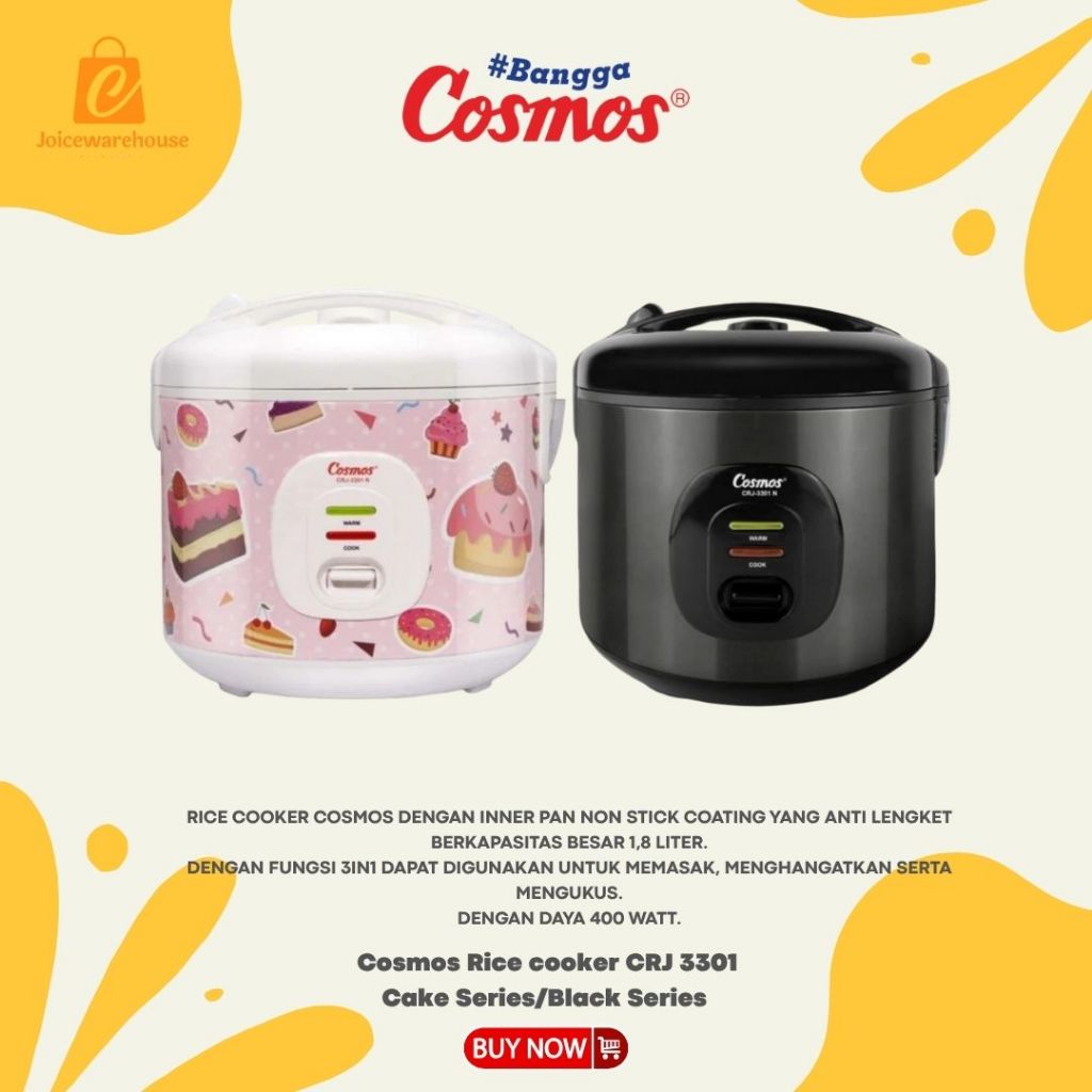 RICE COOKER / MAGICOM COSMOS  CRJ 3301 NC CAKE SERIES / CRJ-3301-NB  ( BLACK SERIES )
