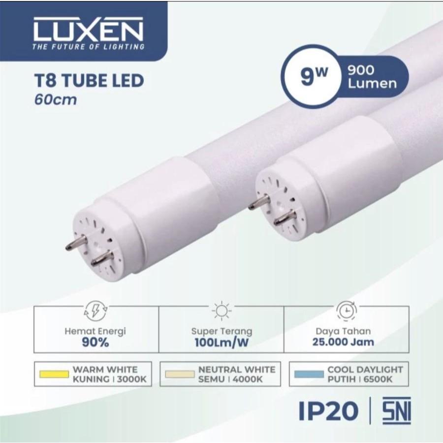 LUXEN LAMPU TL LED T8 SUPER BRIGHT 9W 60CM