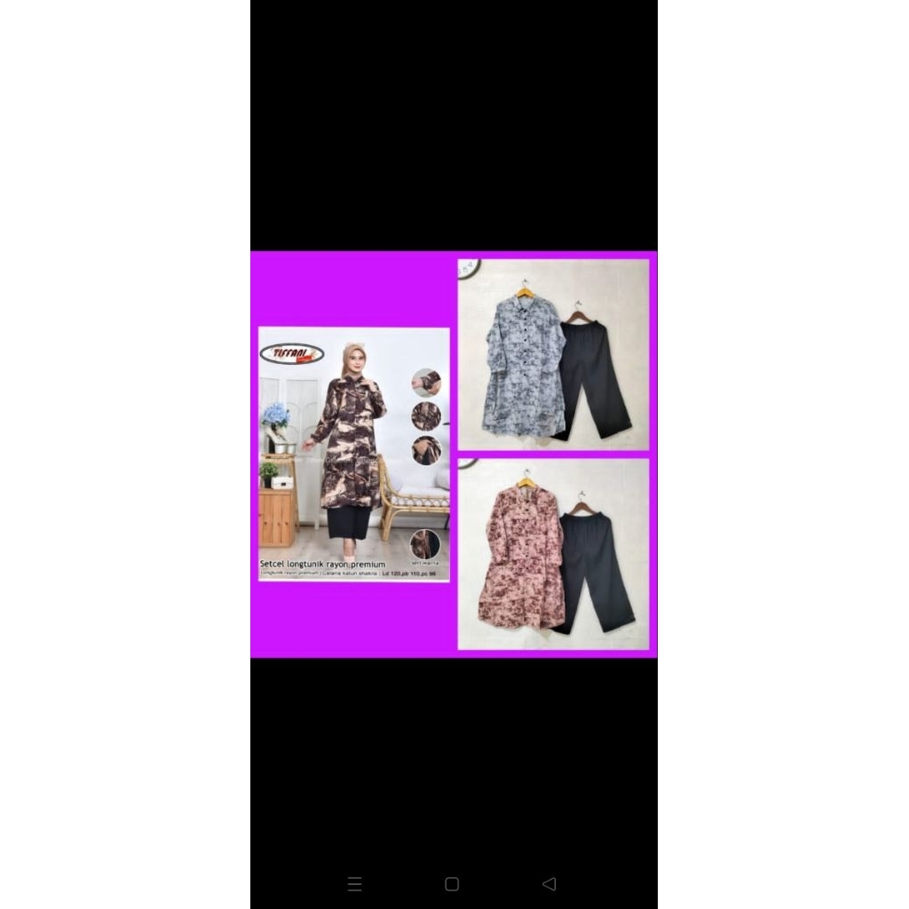 Set long tunik, Long tunik+celana, Set Tunik