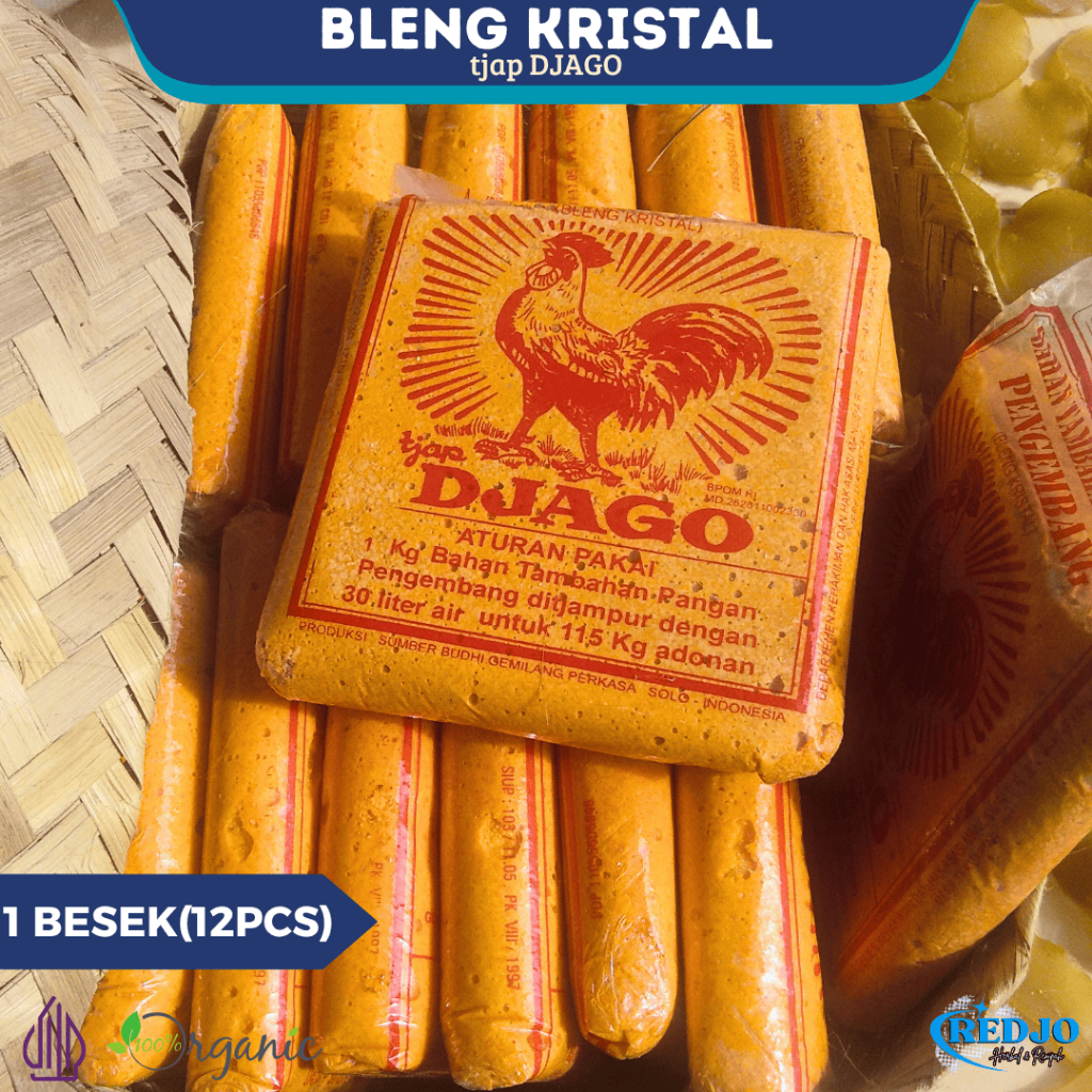 

Garam Pengembang Kerupuk Dari Nasi Bleng Kristal Tjap Djago 1 Besek isi 12 pcs