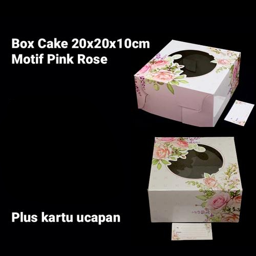 

Box Cake Duplek Motif PinK Rose Box Hampers Ukuran 20x20x10cm Isi 10pcs